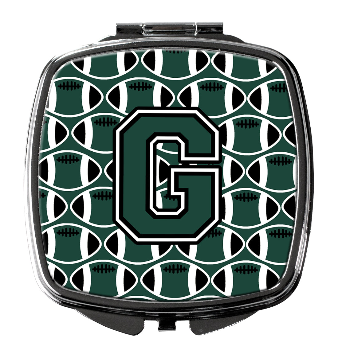 Letter G Football Green and White Compact Mirror CJ1071-GSCM  the-store.com.