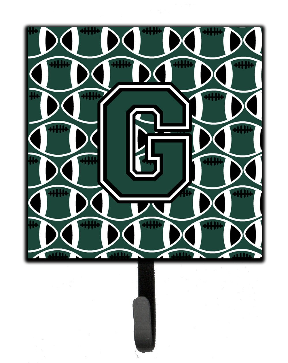 Letter G Football Green and White Leash or Key Holder CJ1071-GSH4 by Caroline&#39;s Treasures