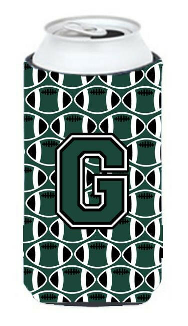 Letter G Football Green and White Tall Boy Beverage Insulator Hugger CJ1071-GTBC by Caroline&#39;s Treasures