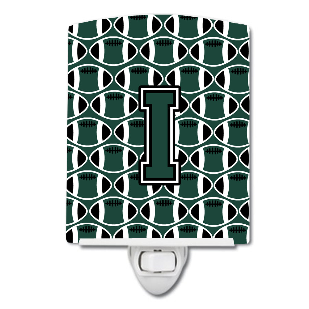 Letter I Football Green and White Ceramic Night Light CJ1071-ICNL - the-store.com