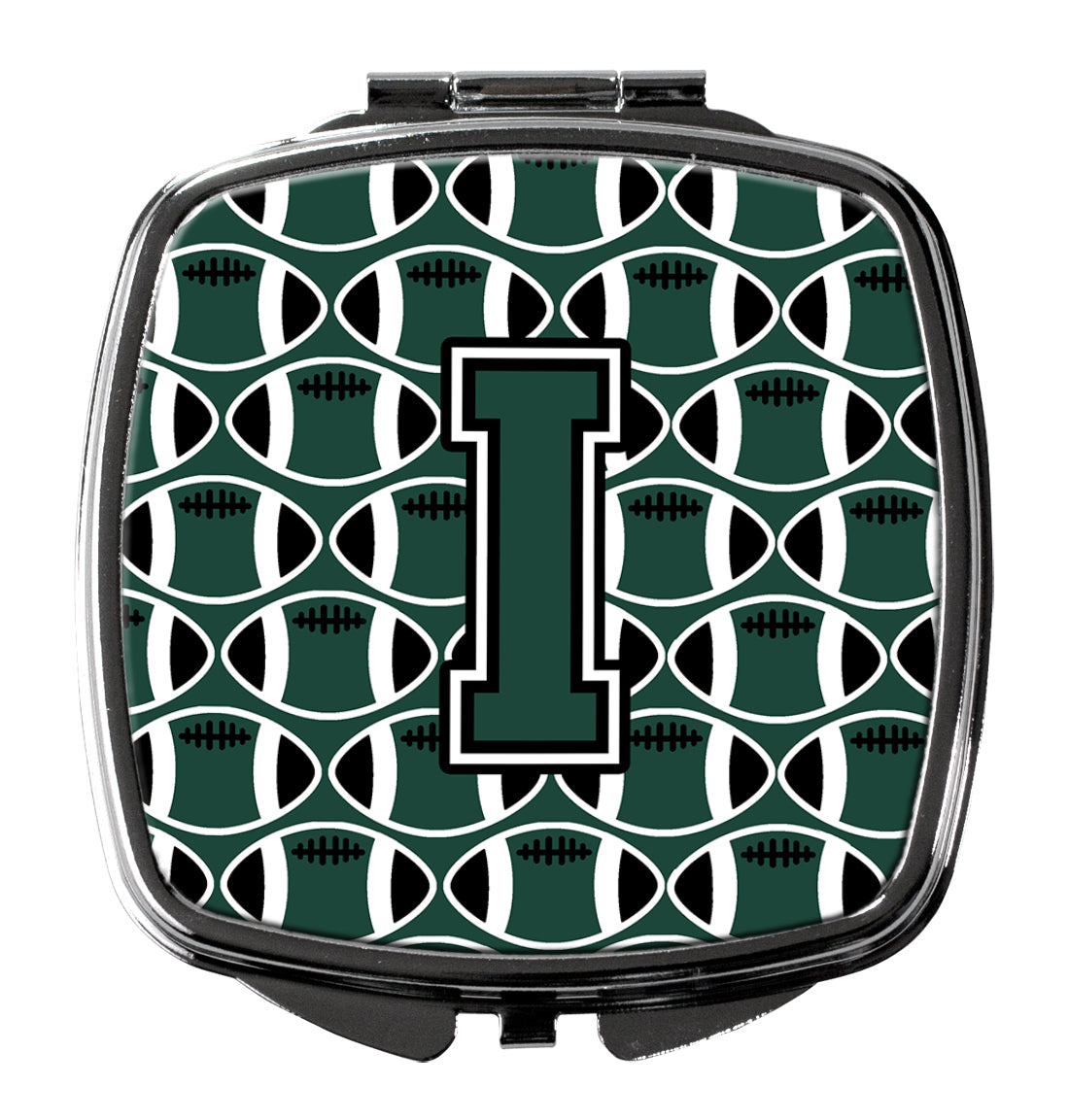 Letter I Football Green and White Compact Mirror CJ1071-ISCM  the-store.com.