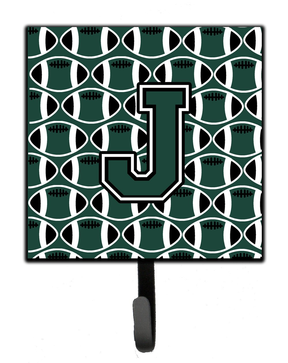 Letter J Football Green and White Leash or Key Holder CJ1071-JSH4 by Caroline's Treasures