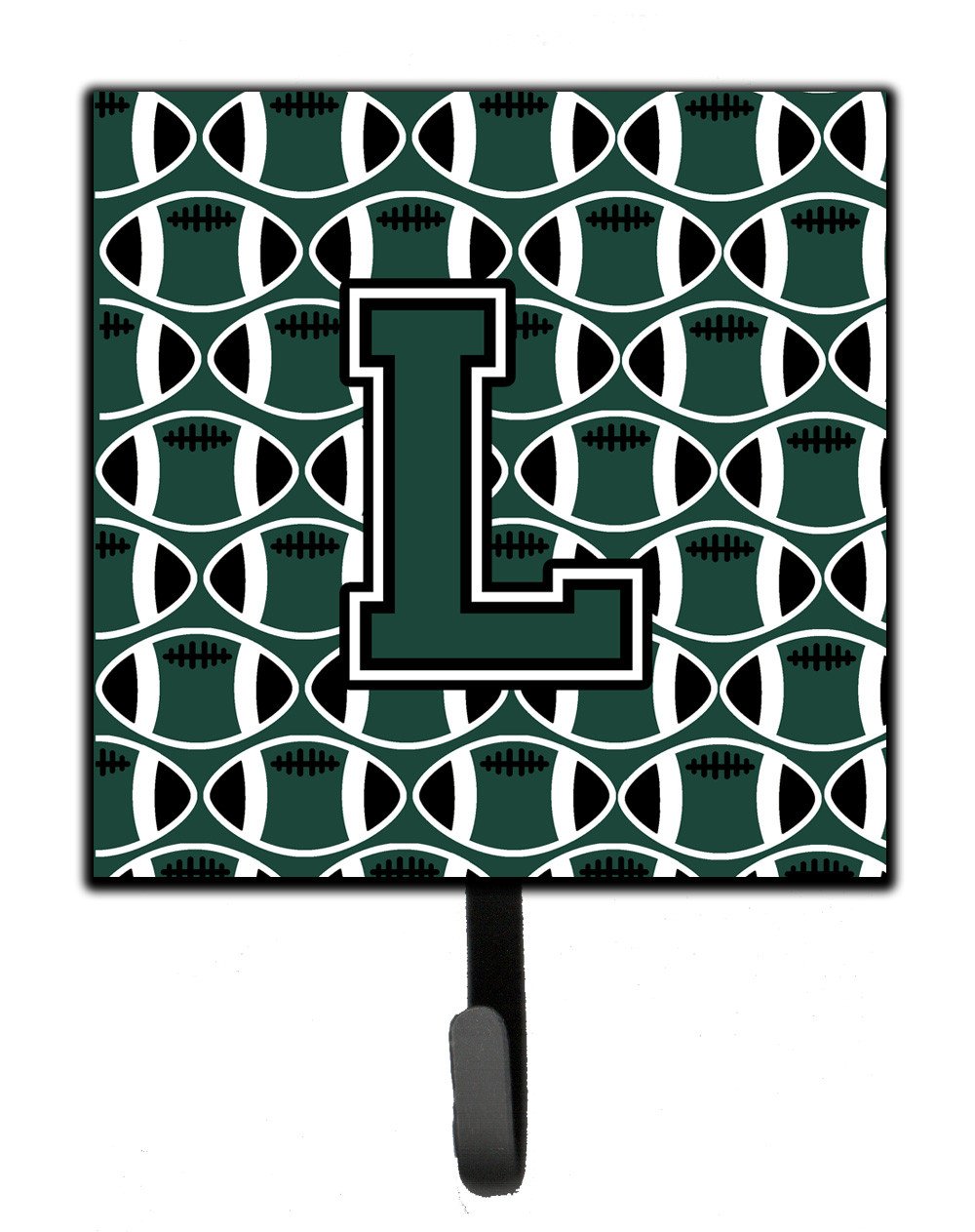 Letter L Football Green and White Leash or Key Holder CJ1071-LSH4 by Caroline's Treasures