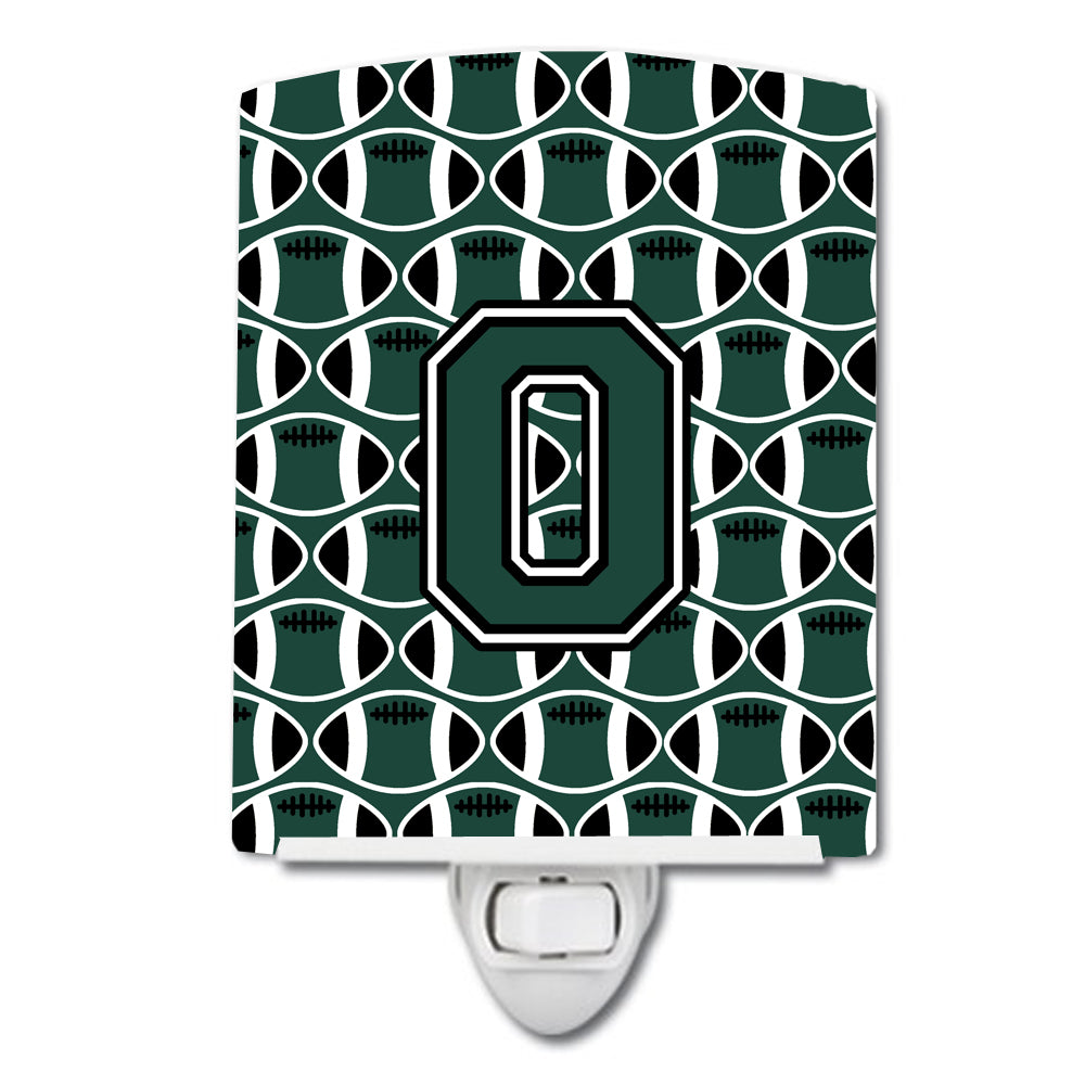 Letter O Football Green and White Ceramic Night Light CJ1071-OCNL - the-store.com