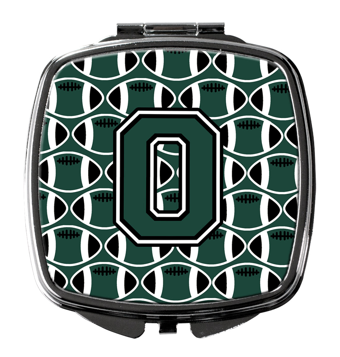 Letter O Football Green and White Compact Mirror CJ1071-OSCM  the-store.com.