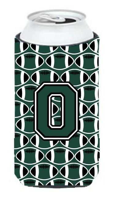 Letter O Football Green and White Tall Boy Beverage Insulator Hugger CJ1071-OTBC by Caroline's Treasures