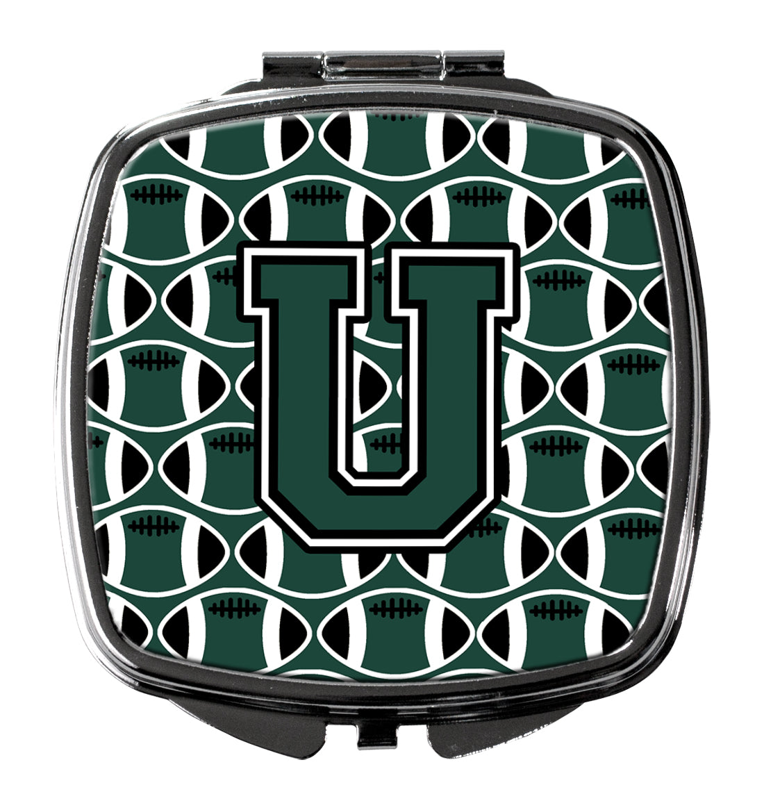 Letter U Football Green and White Compact Mirror CJ1071-USCM  the-store.com.