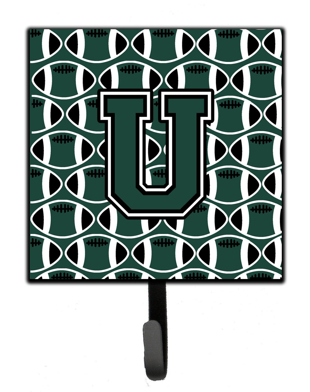 Letter U Football Green and White Leash or Key Holder CJ1071-USH4 by Caroline's Treasures