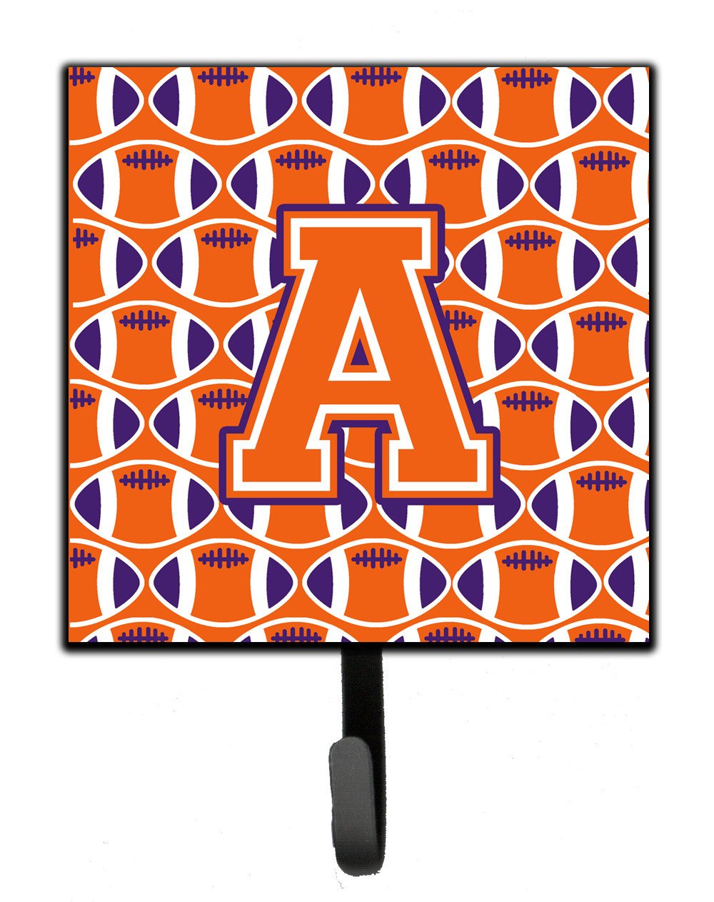 Letter A Football Orange, White and Regalia Leash or Key Holder CJ1072-ASH4 by Caroline&#39;s Treasures