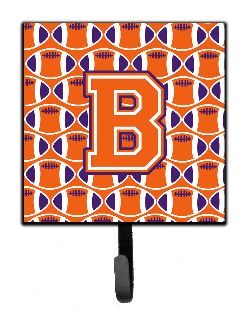 Letter B Football Orange, White and Regalia Leash or Key Holder CJ1072-BSH4 by Caroline's Treasures