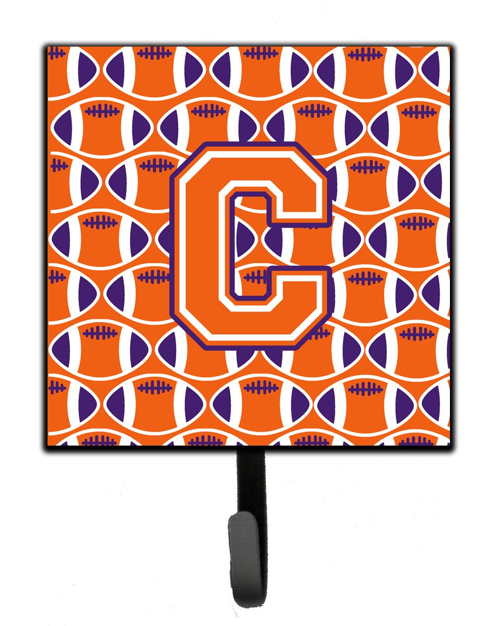 Letter C Football Orange, White and Regalia Leash or Key Holder CJ1072-CSH4 by Caroline's Treasures