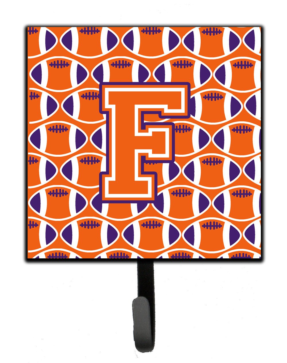 Letter F Football Orange, White and Regalia Leash or Key Holder CJ1072-FSH4 by Caroline's Treasures