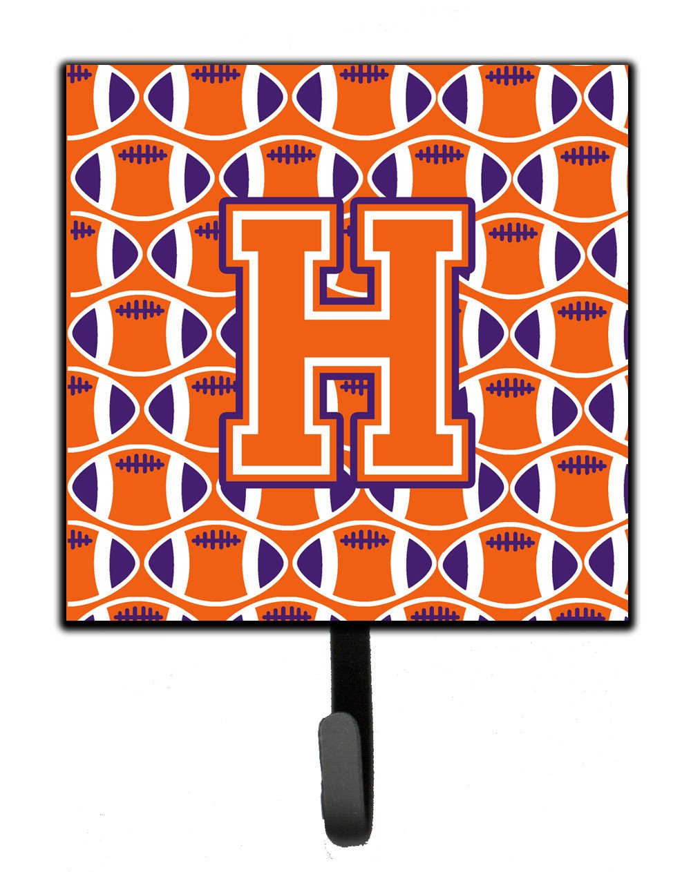 Letter H Football Orange, White and Regalia Leash or Key Holder CJ1072-HSH4 by Caroline&#39;s Treasures