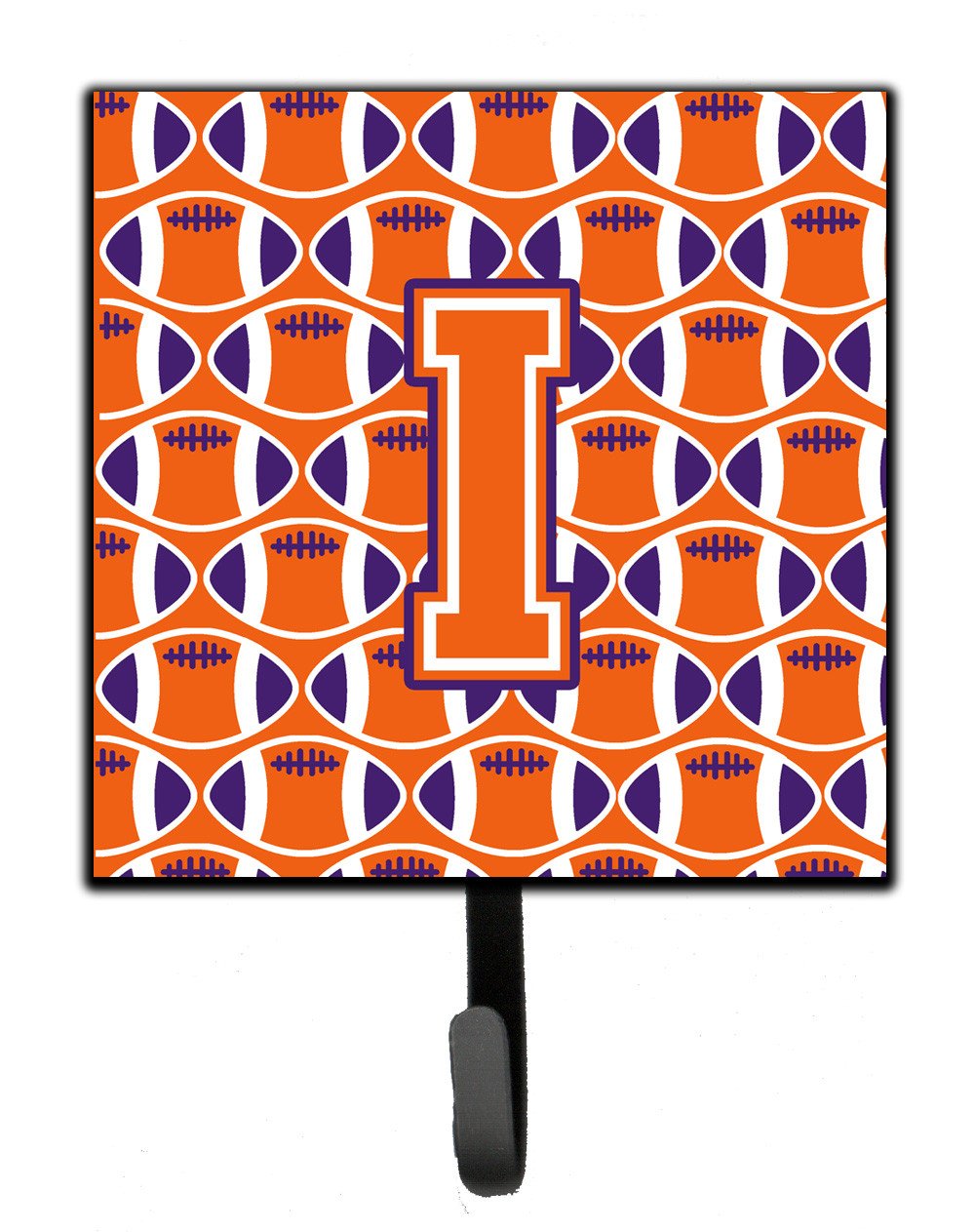 Letter I Football Orange, White and Regalia Leash or Key Holder CJ1072-ISH4 by Caroline&#39;s Treasures