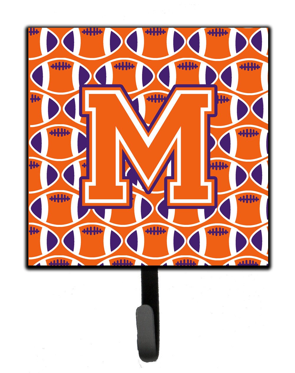 Letter M Football Orange, White and Regalia Leash or Key Holder CJ1072-MSH4 by Caroline's Treasures