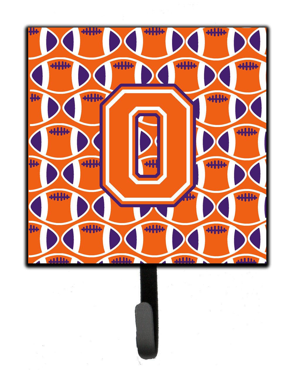 Letter O Football Orange, White and Regalia Leash or Key Holder CJ1072-OSH4 by Caroline's Treasures