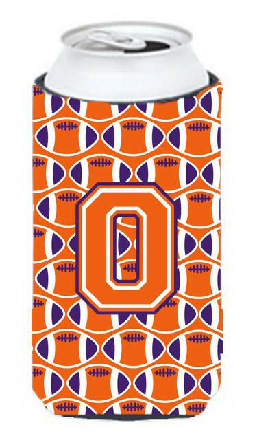 Letter O Football Orange, White and Regalia Tall Boy Beverage Insulator Hugger CJ1072-OTBC by Caroline's Treasures