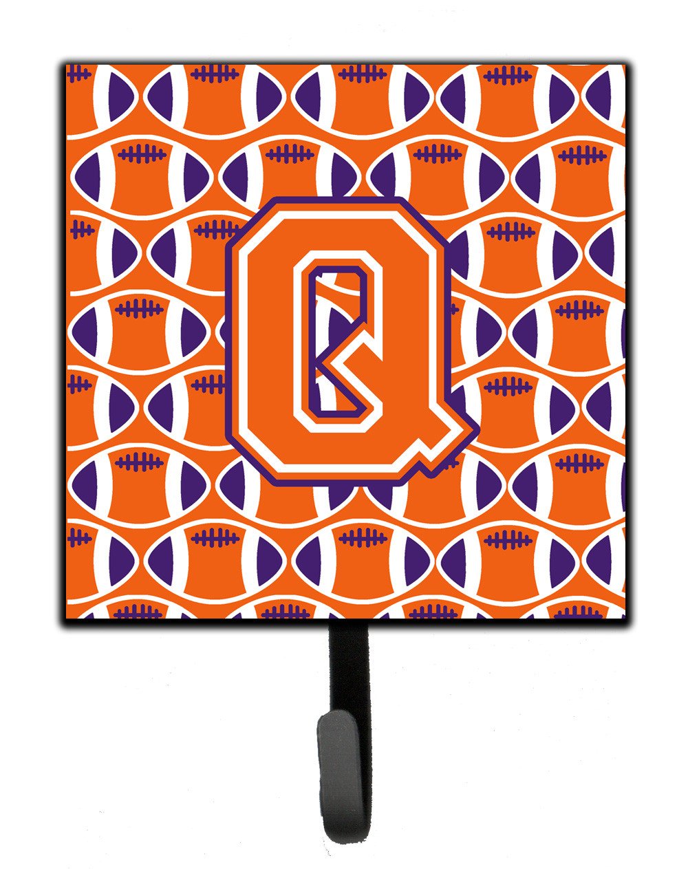 Letter Q Football Orange, White and Regalia Leash or Key Holder CJ1072-QSH4 by Caroline's Treasures