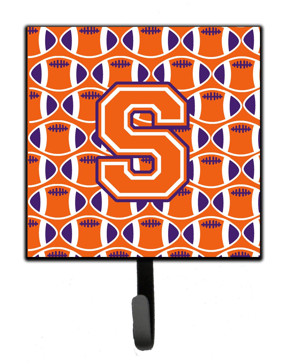 Letter S Football Orange, White and Regalia Leash or Key Holder CJ1072-SSH4 by Caroline&#39;s Treasures