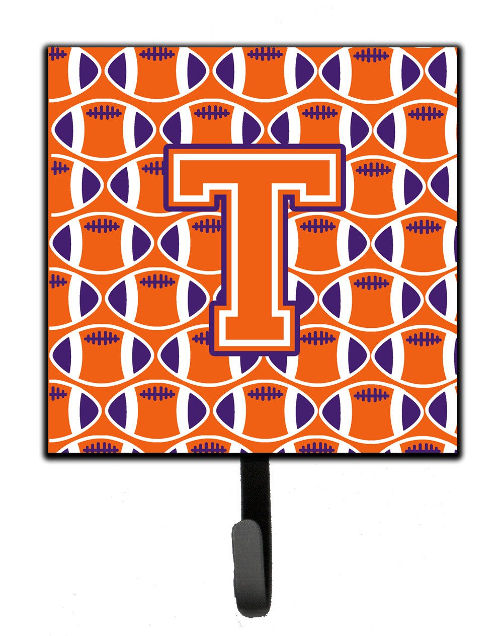 Letter T Football Orange, White and Regalia Leash or Key Holder CJ1072-TSH4 by Caroline's Treasures