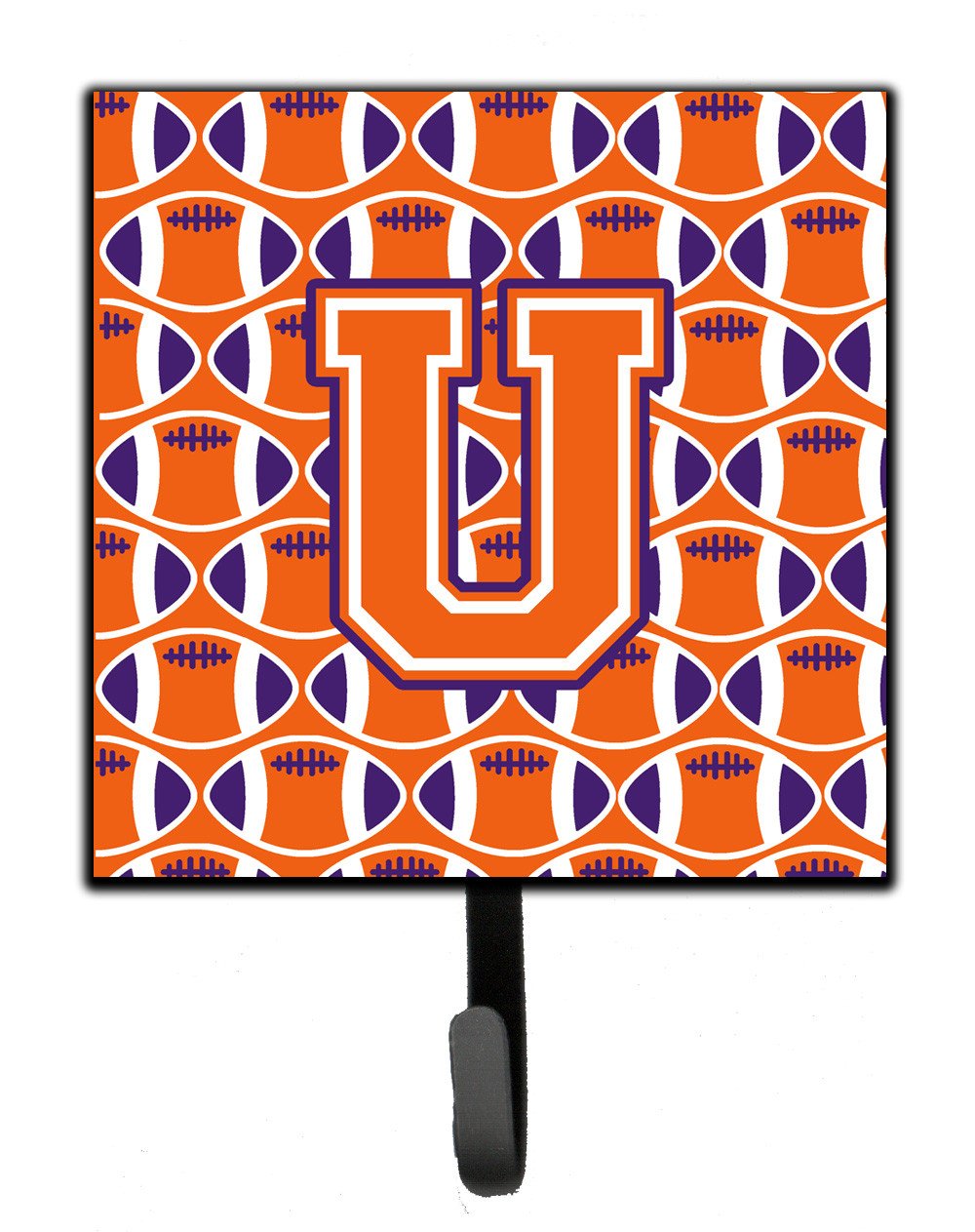 Letter U Football Orange, White and Regalia Leash or Key Holder CJ1072-USH4 by Caroline's Treasures