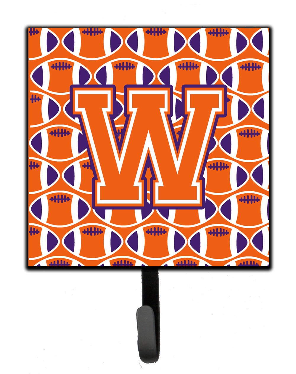 Letter W Football Orange, White and Regalia Leash or Key Holder CJ1072-WSH4 by Caroline&#39;s Treasures