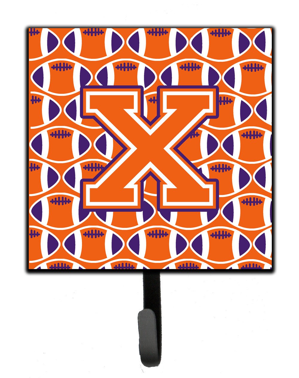 Letter X Football Orange, White and Regalia Leash or Key Holder CJ1072-XSH4 by Caroline's Treasures