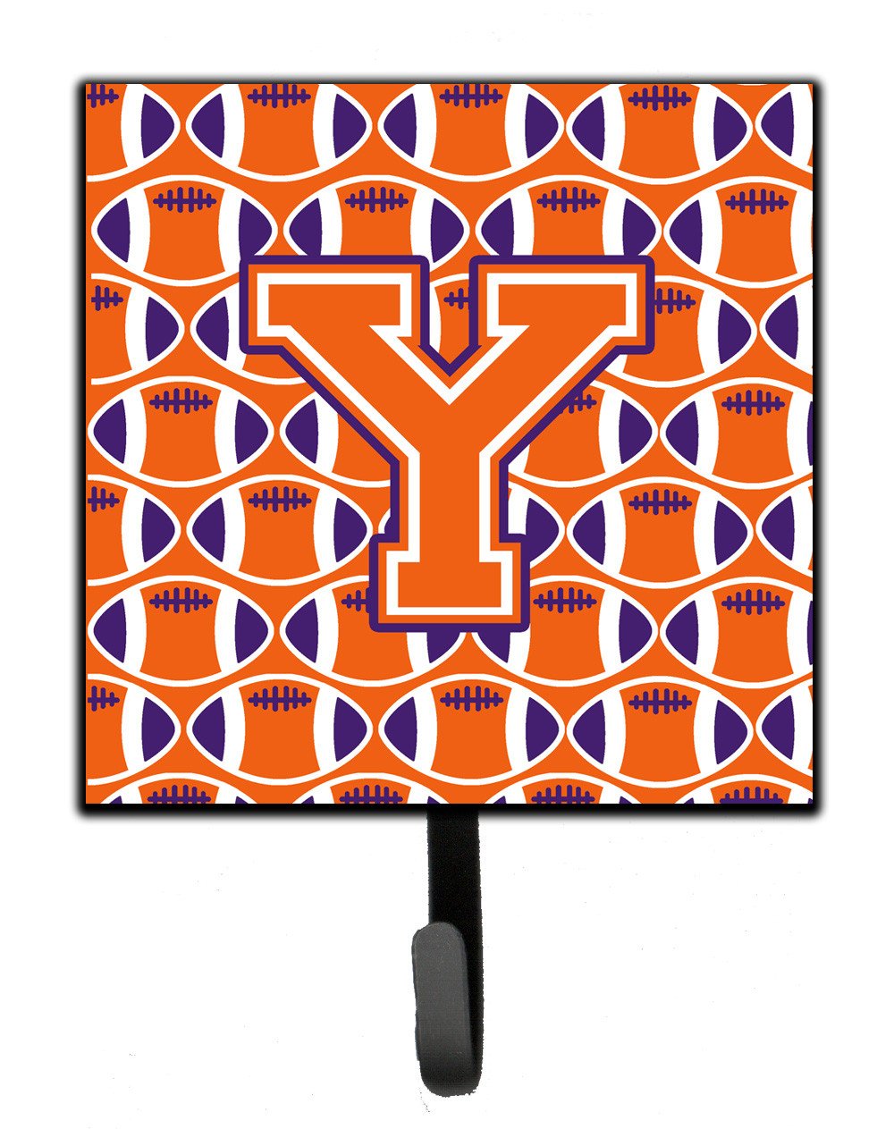 Letter Y Football Orange, White and Regalia Leash or Key Holder CJ1072-YSH4 by Caroline&#39;s Treasures