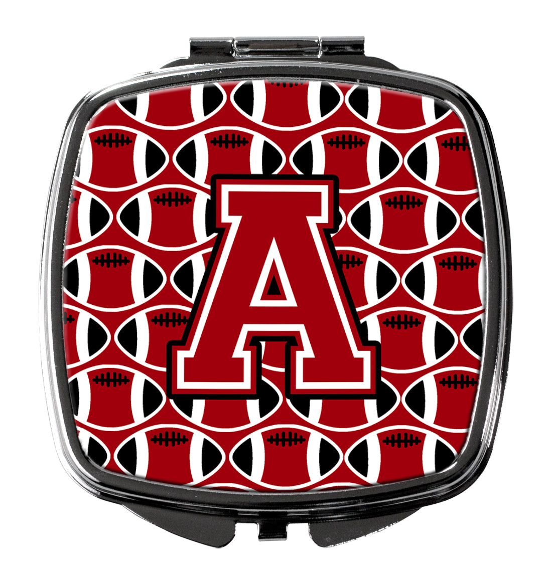 Letter A Football Red, Black and White Compact Mirror CJ1073-ASCM  the-store.com.