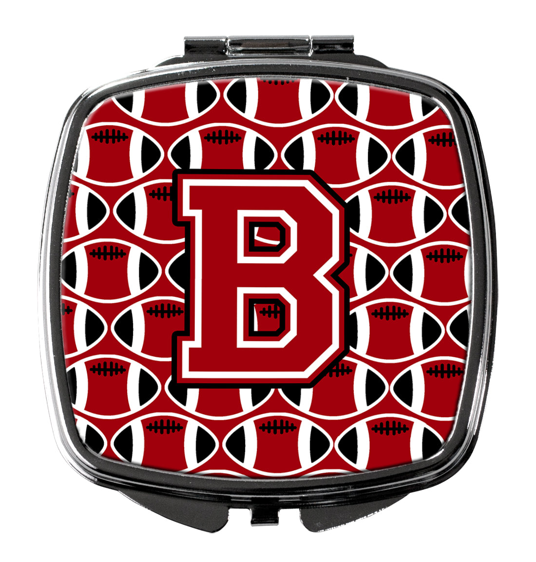 Letter B Football Red, Black and White Compact Mirror CJ1073-BSCM  the-store.com.