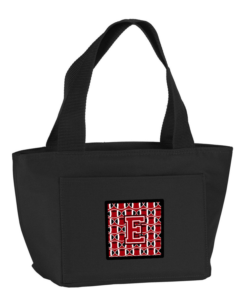 Letter E Football Red, Black and White Lunch Bag CJ1073-EBK-8808 by Caroline's Treasures