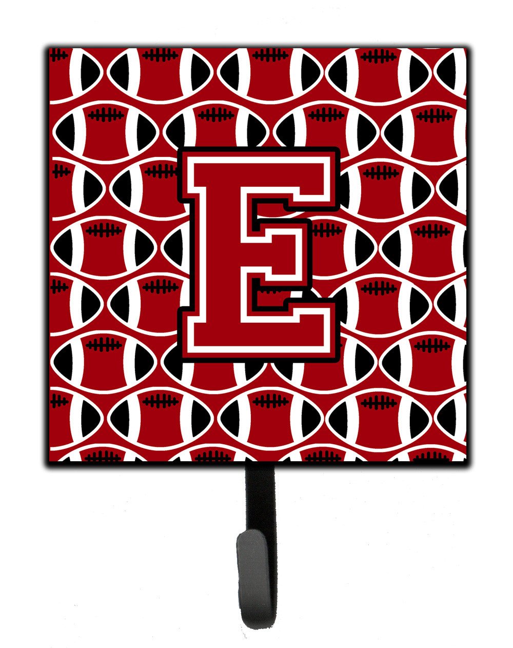 Letter E Football Red, Black and White Leash or Key Holder CJ1073-ESH4 by Caroline&#39;s Treasures