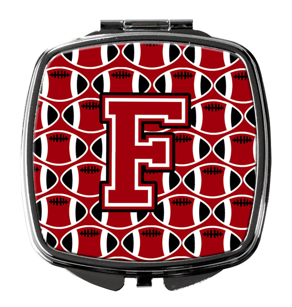 Letter F Football Red, Black and White Compact Mirror CJ1073-FSCM  the-store.com.