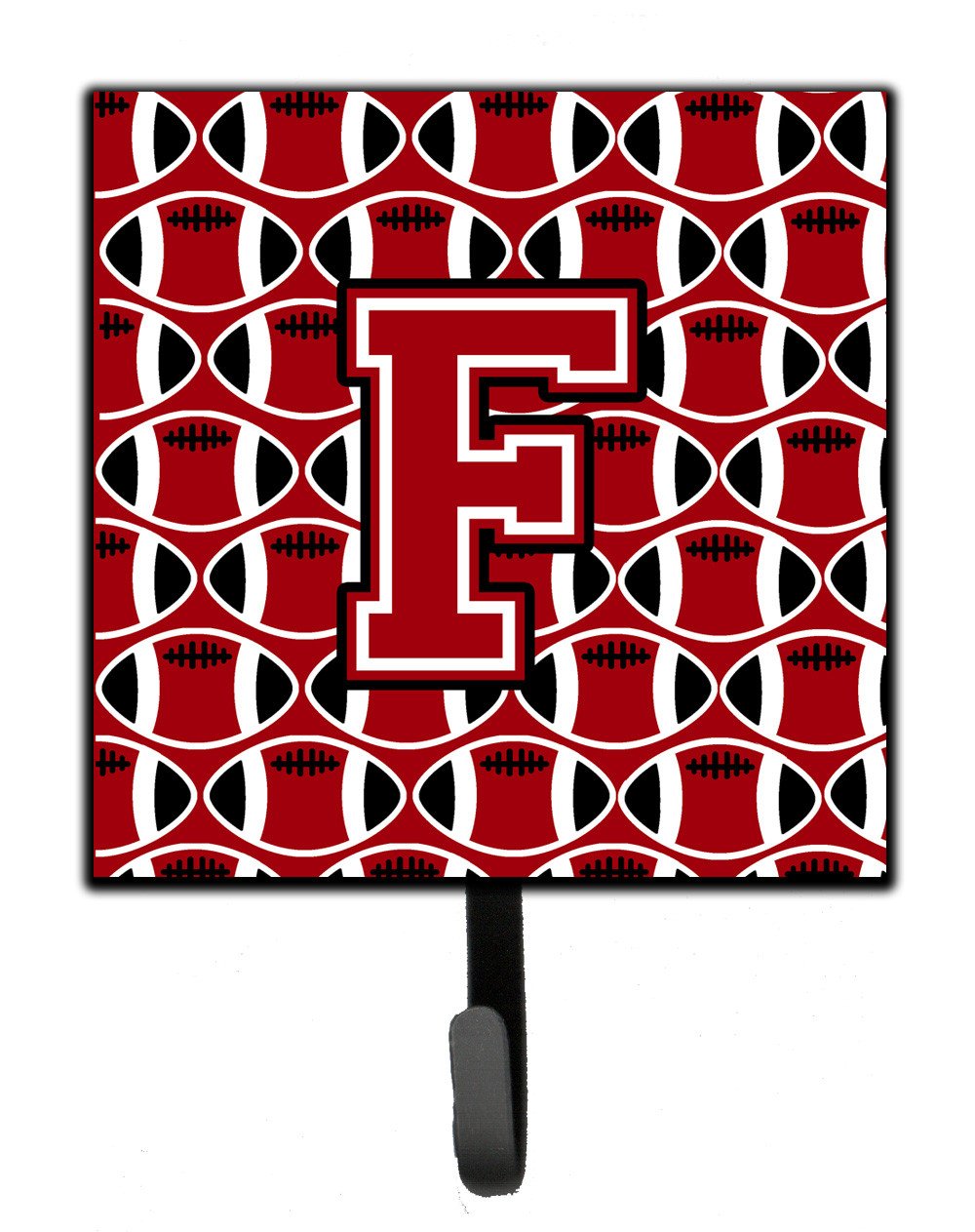 Letter F Football Red, Black and White Leash or Key Holder CJ1073-FSH4 by Caroline's Treasures