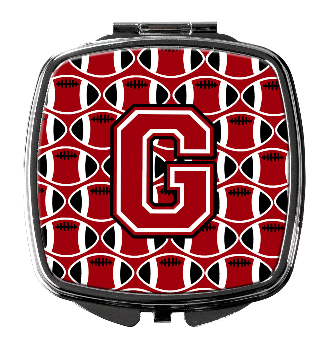 Letter G Football Red, Black and White Compact Mirror CJ1073-GSCM  the-store.com.