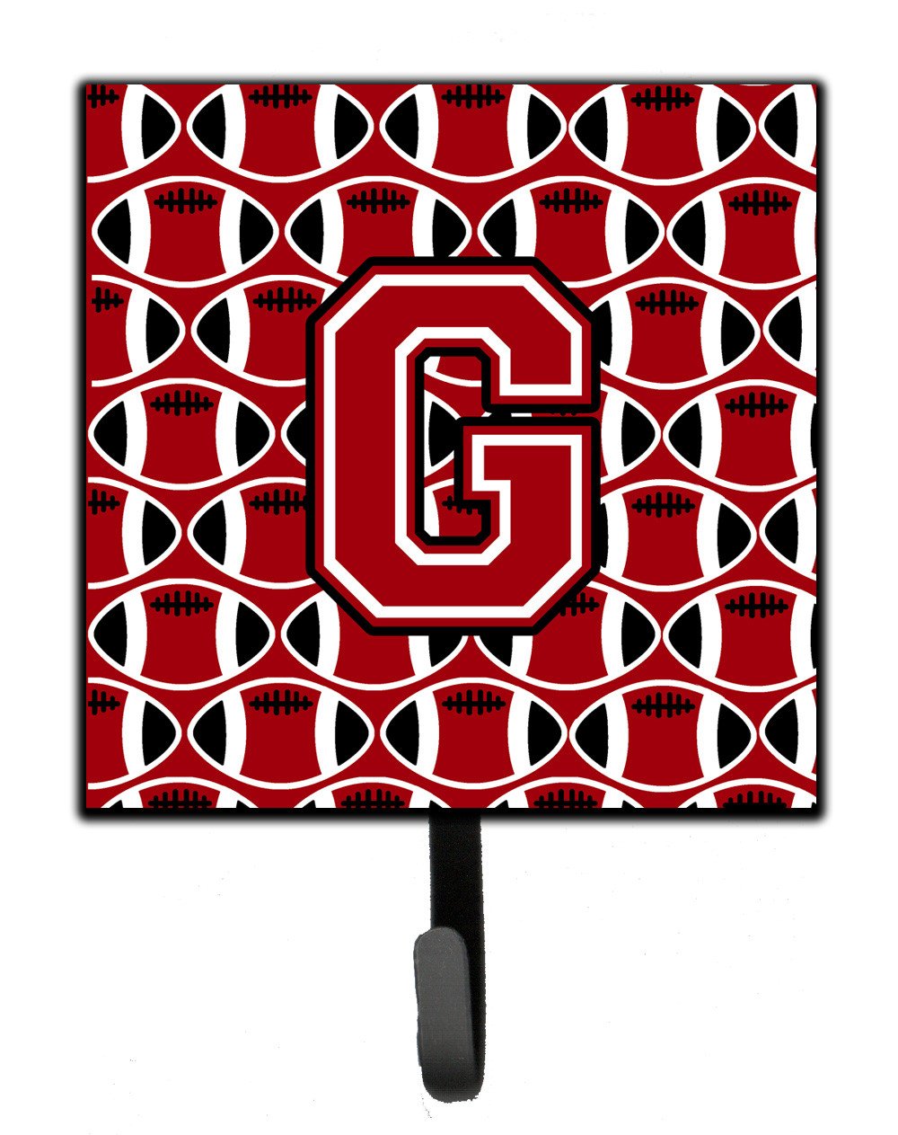 Letter G Football Red, Black and White Leash or Key Holder CJ1073-GSH4 by Caroline&#39;s Treasures