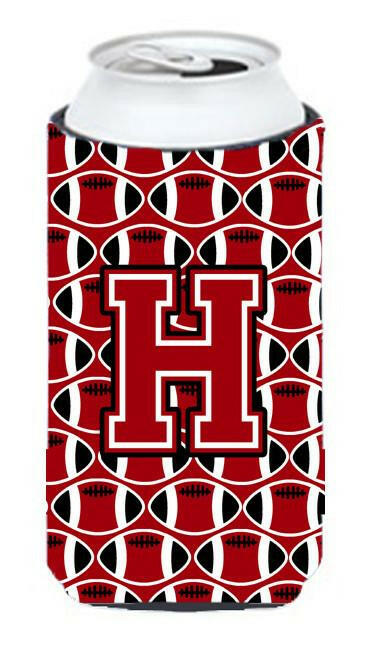 Letter H Football Red, Black and White Tall Boy Beverage Insulator Hugger CJ1073-HTBC by Caroline's Treasures