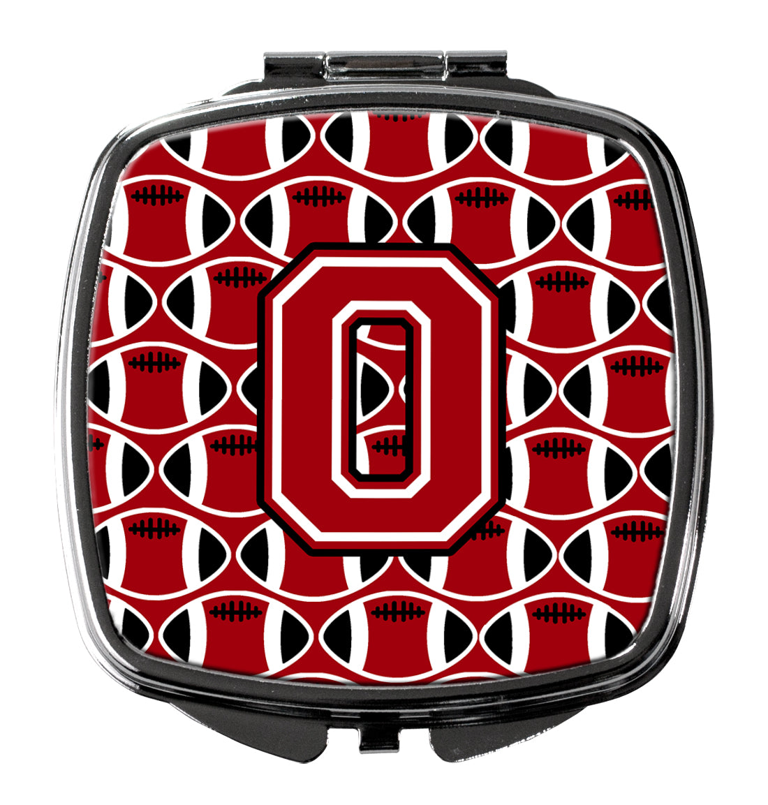 Letter O Football Red, Black and White Compact Mirror CJ1073-OSCM  the-store.com.