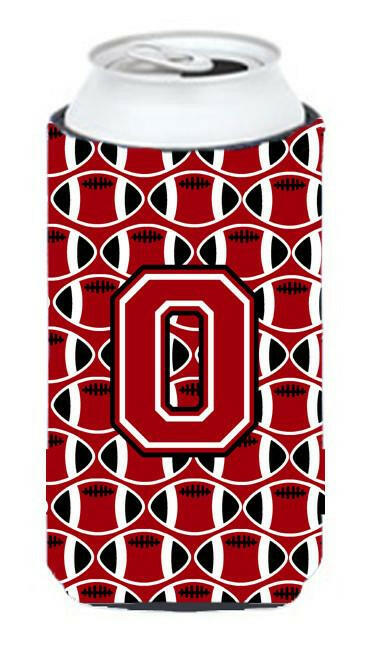 Letter O Football Red, Black and White Tall Boy Beverage Insulator Hugger CJ1073-OTBC by Caroline's Treasures