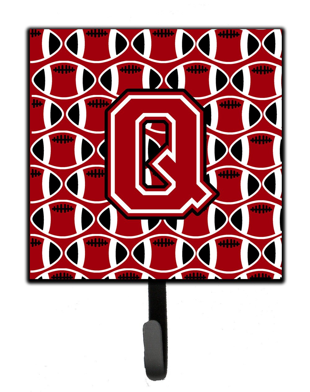 Letter Q Football Red, Black and White Leash or Key Holder CJ1073-QSH4 by Caroline's Treasures