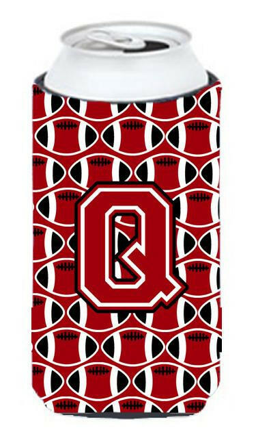 Letter Q Football Red, Black and White Tall Boy Beverage Insulator Hugger CJ1073-QTBC by Caroline&#39;s Treasures