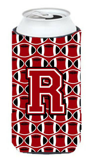 Letter R Football Red, Black and White Tall Boy Beverage Insulator Hugger CJ1073-RTBC by Caroline's Treasures