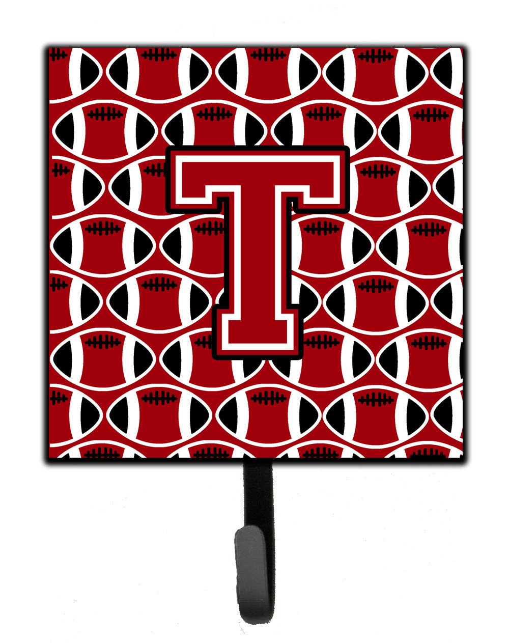 Letter T Football Red, Black and White Leash or Key Holder CJ1073-TSH4 by Caroline's Treasures