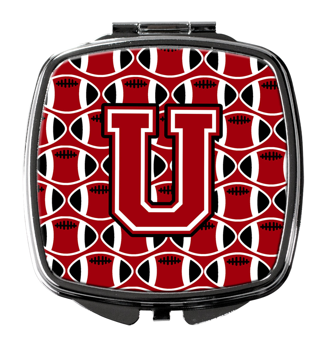 Letter U Football Red, Black and White Compact Mirror CJ1073-USCM  the-store.com.