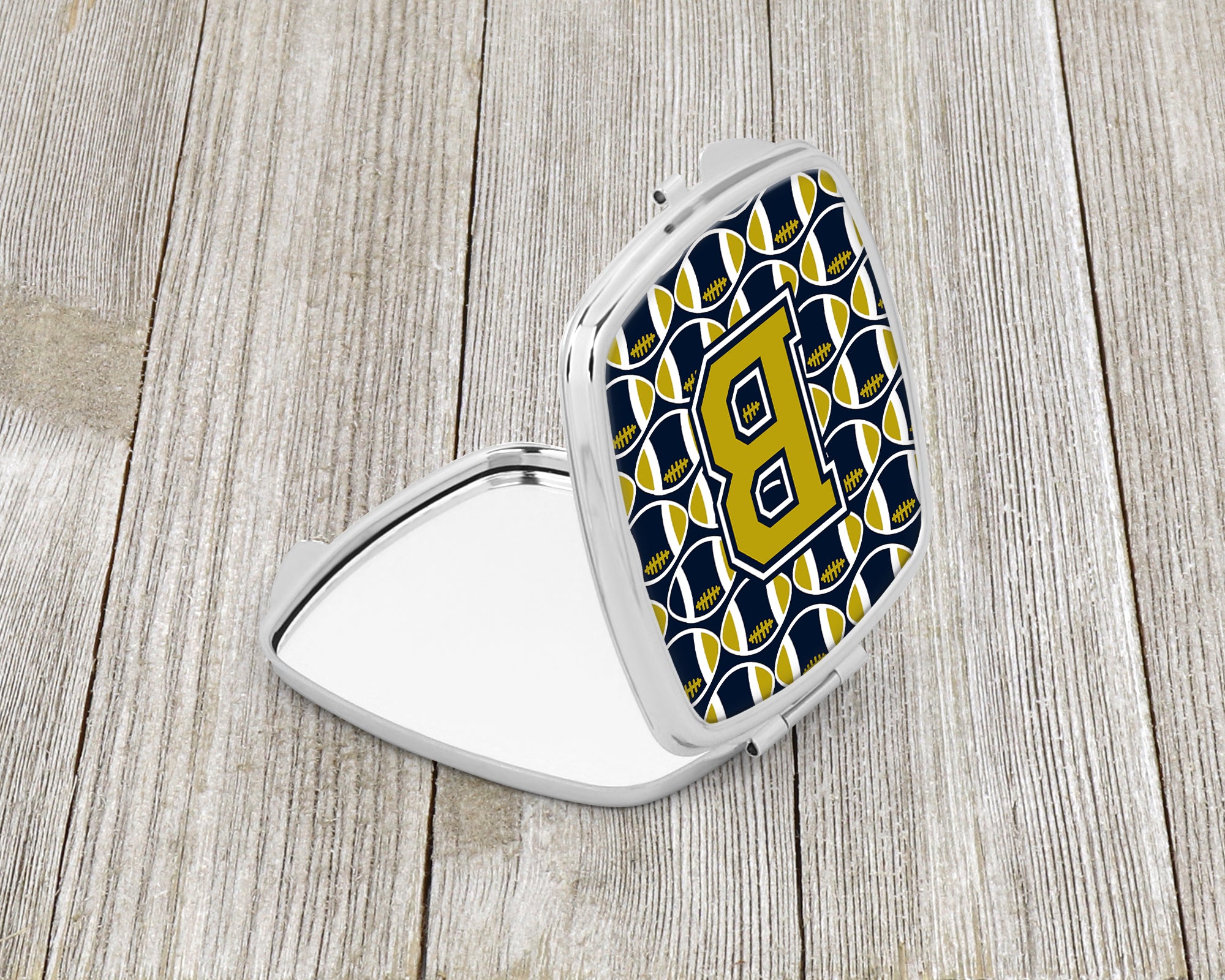 Letter B Football Blue and Gold Compact Mirror CJ1074-BSCM  the-store.com.