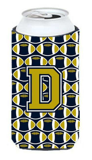 Letter D Football Blue and Gold Tall Boy Beverage Insulator Hugger CJ1074-DTBC by Caroline's Treasures