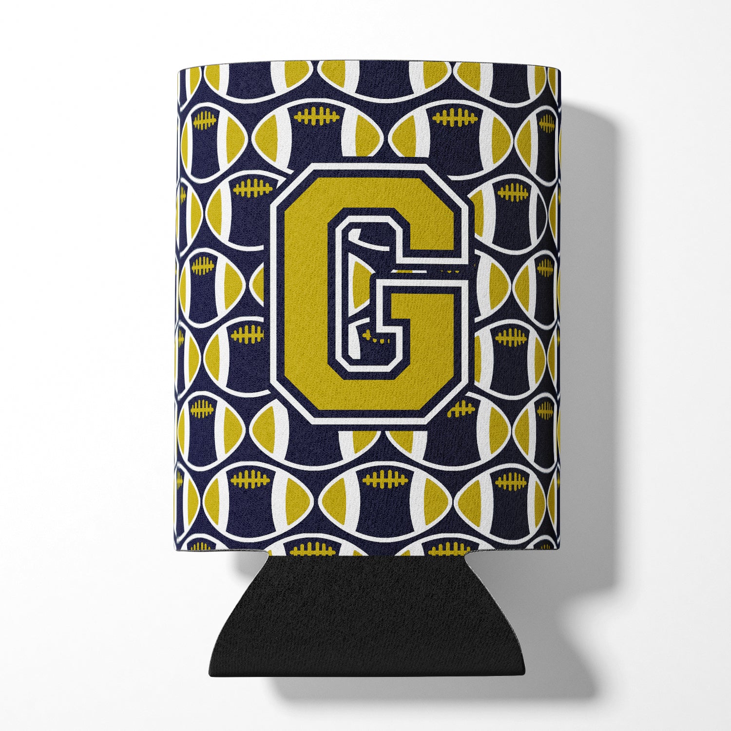 Letter G Football Blue and Gold Can or Bottle Hugger CJ1074-GCC.