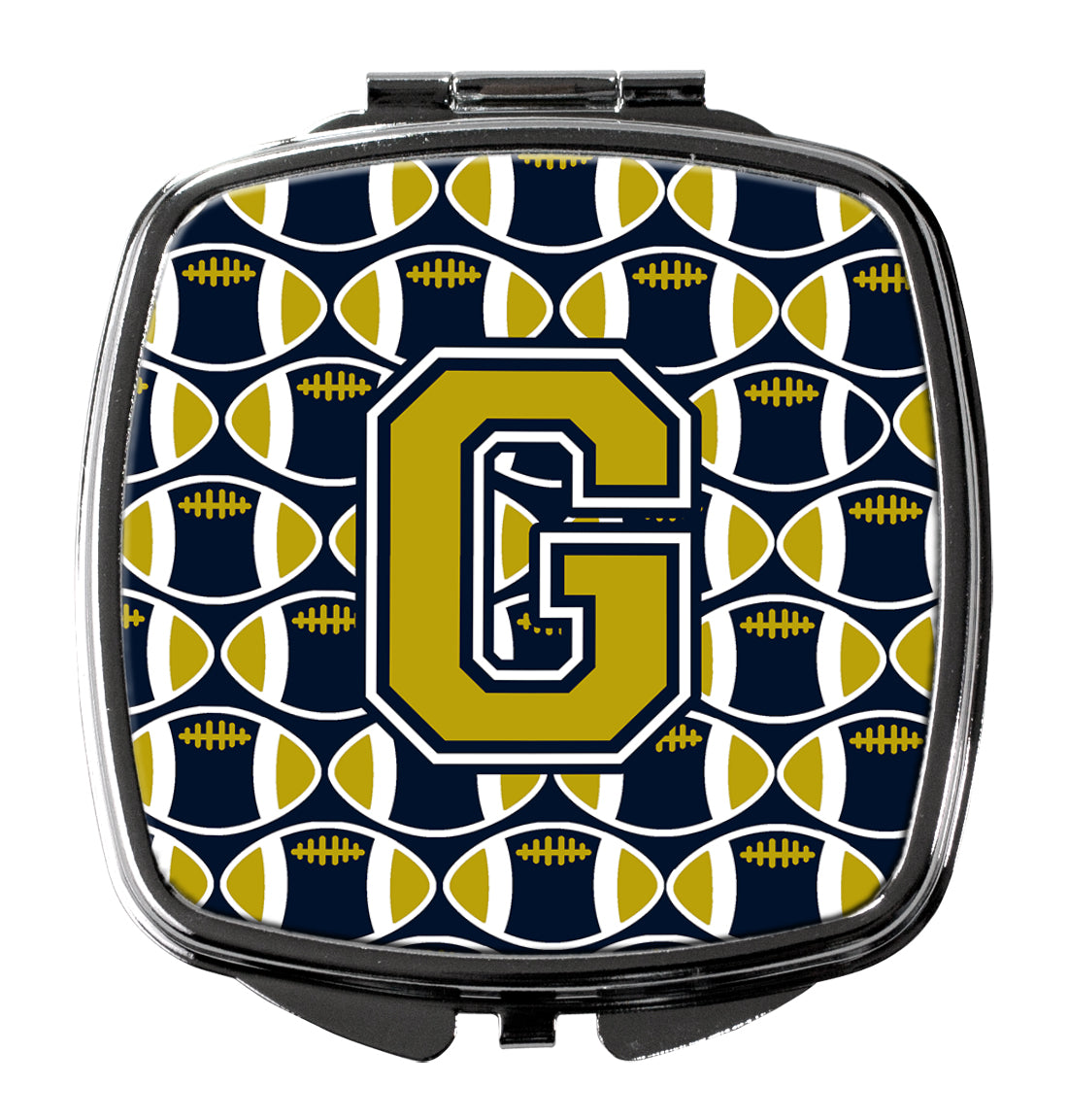 Letter G Football Blue and Gold Compact Mirror CJ1074-GSCM  the-store.com.