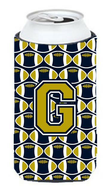 Letter G Football Blue and Gold Tall Boy Beverage Insulator Hugger CJ1074-GTBC by Caroline&#39;s Treasures