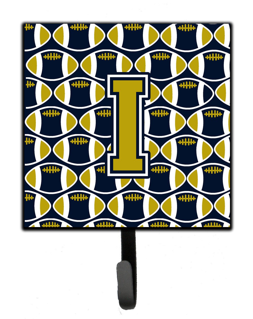 Letter I Football Blue and Gold Leash or Key Holder CJ1074-ISH4 by Caroline&#39;s Treasures